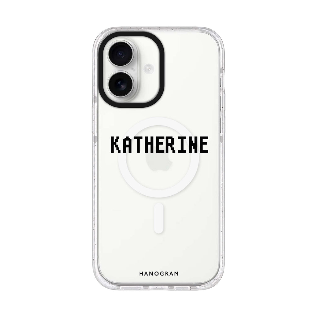Pixel Custom Name personalized name iPhone 17 ultra clear MagSafe case, front product view