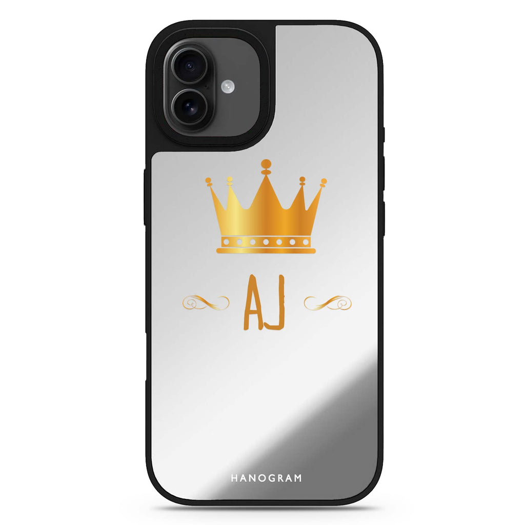 King's crown personalized name iPhone 17 mirror case