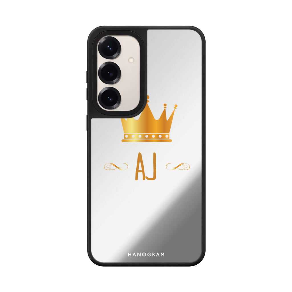 Custom name Kings Crown Samsung Galaxy mirror case front view