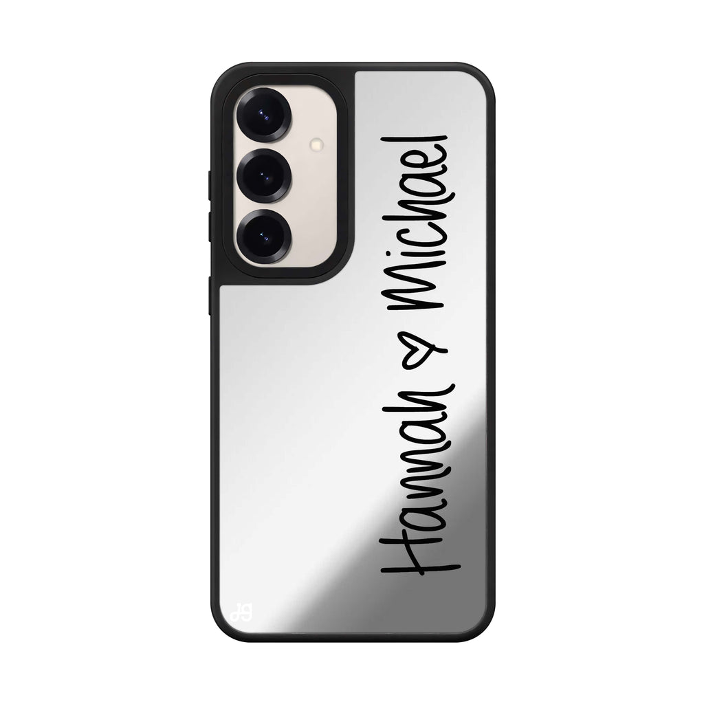 Custom name Vertical Names Samsung Galaxy mirror case front view