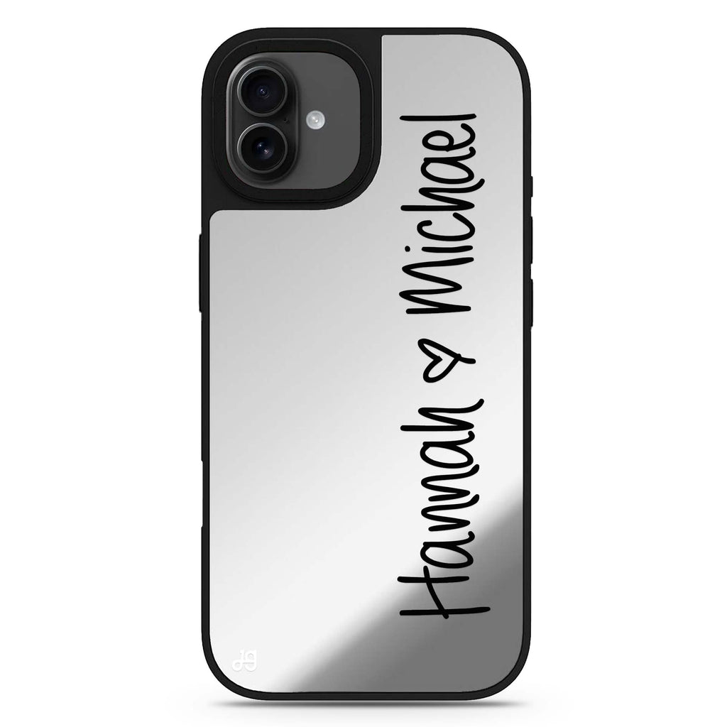 Vertical Names personalized name typography design iPhone 17 mirror case