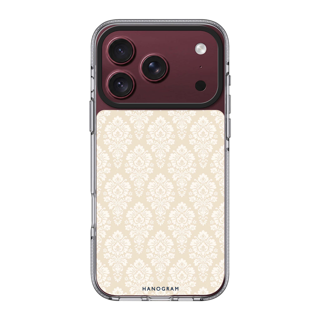 Vanilla Damask iPhone 18 Pro Max Ultra Clear Case - Image 1