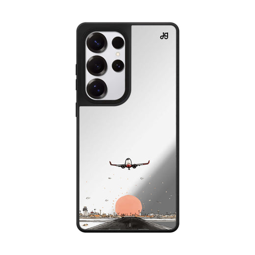 Sunset Takeoff Samsung Galaxy S25 S24 S23 Ultra mirror case, front view