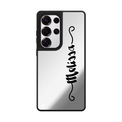 A Watercolour Floral personalized name floral design iPhone 16/15/14 Pro Max & Pro mirror case