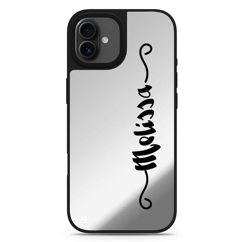 Casual Vertical Name personalized name typography design iPhone 17 mirror case