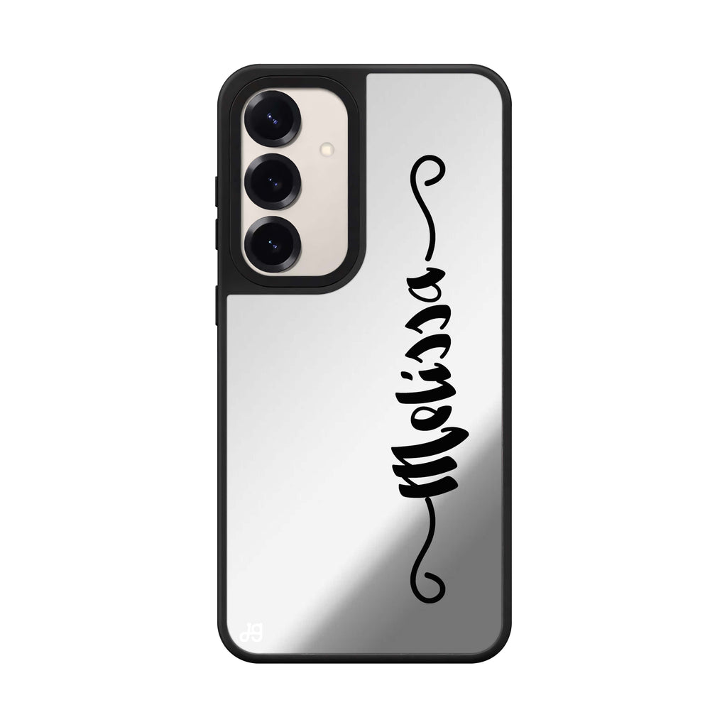 Custom name Casual Vertical Name Samsung Galaxy mirror case front view