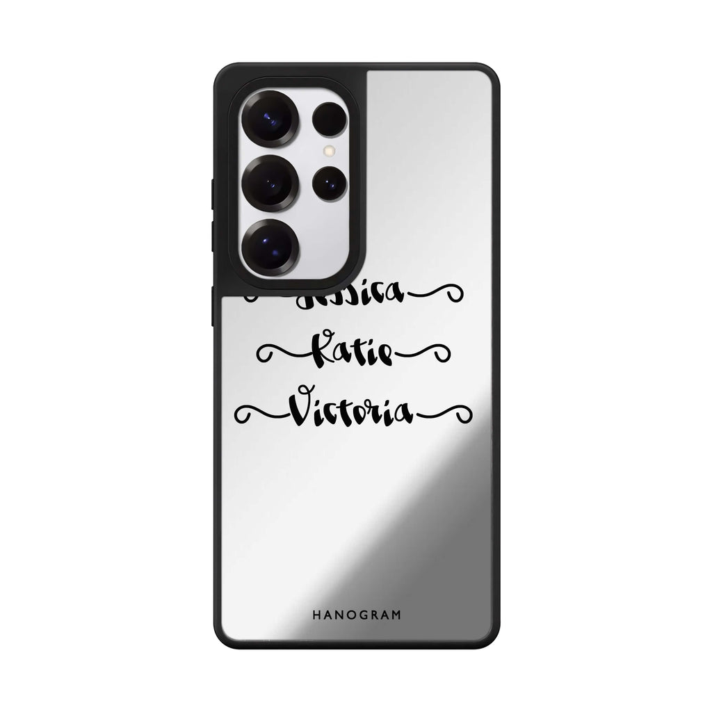 Custom Triple Samsung Galaxy S25 S24 S23 Ultra mirror case, front view