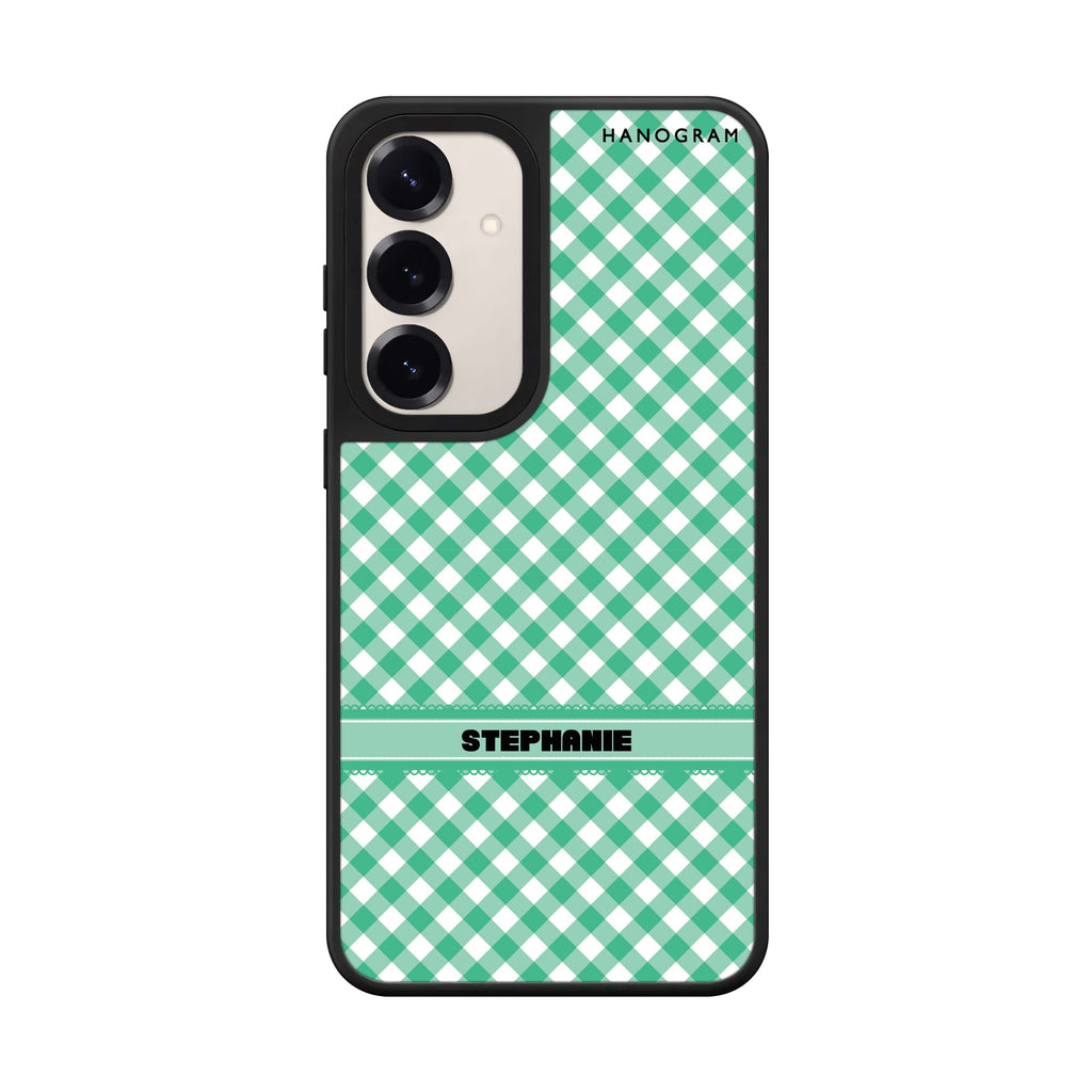 Custom name Lovely Green Samsung Galaxy mirror case front view