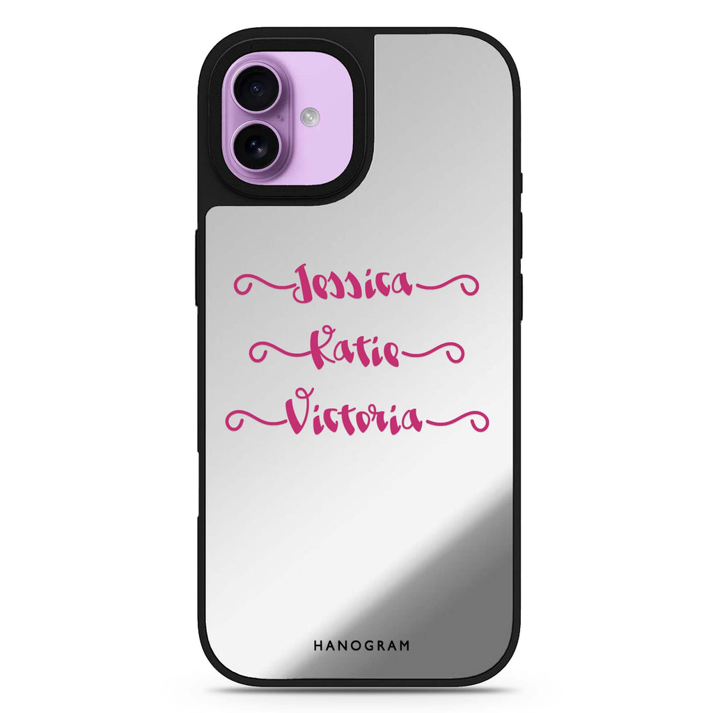 Art of Floral personalized name abstract art iPhone 17 mirror case
