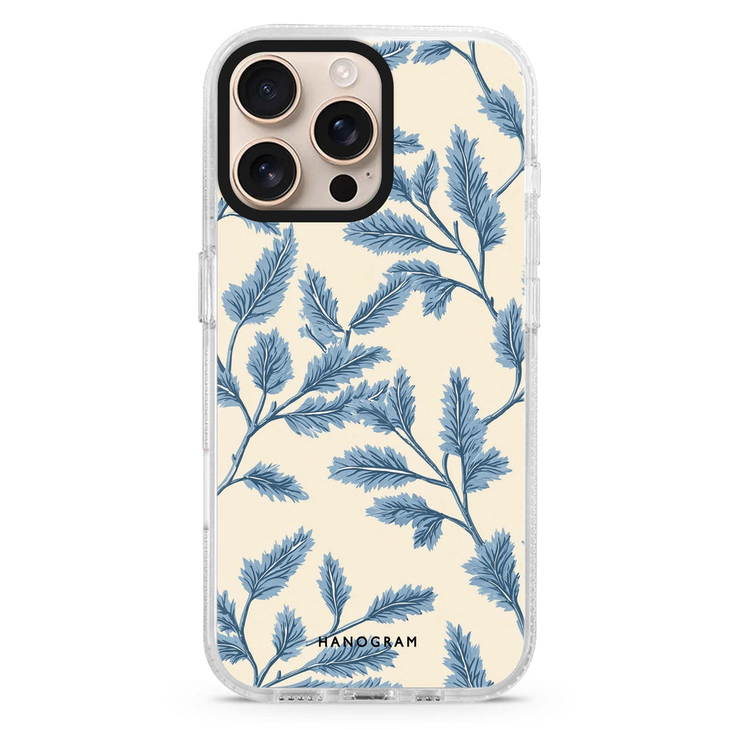Blue Botanical Magsafe Compatible Ultra Clear Case