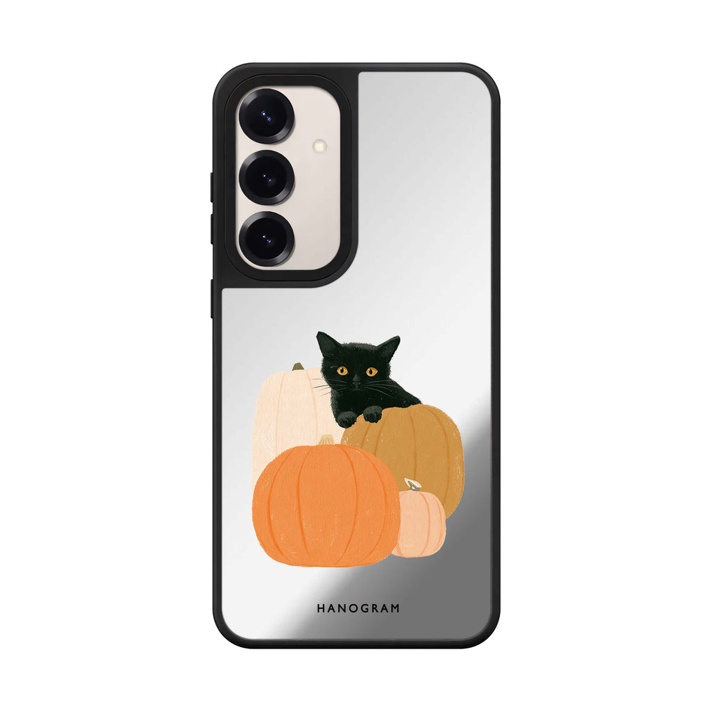 Peekaboo Pumpkin Kitten Samsung Galaxy Mirror Case - product image 1
