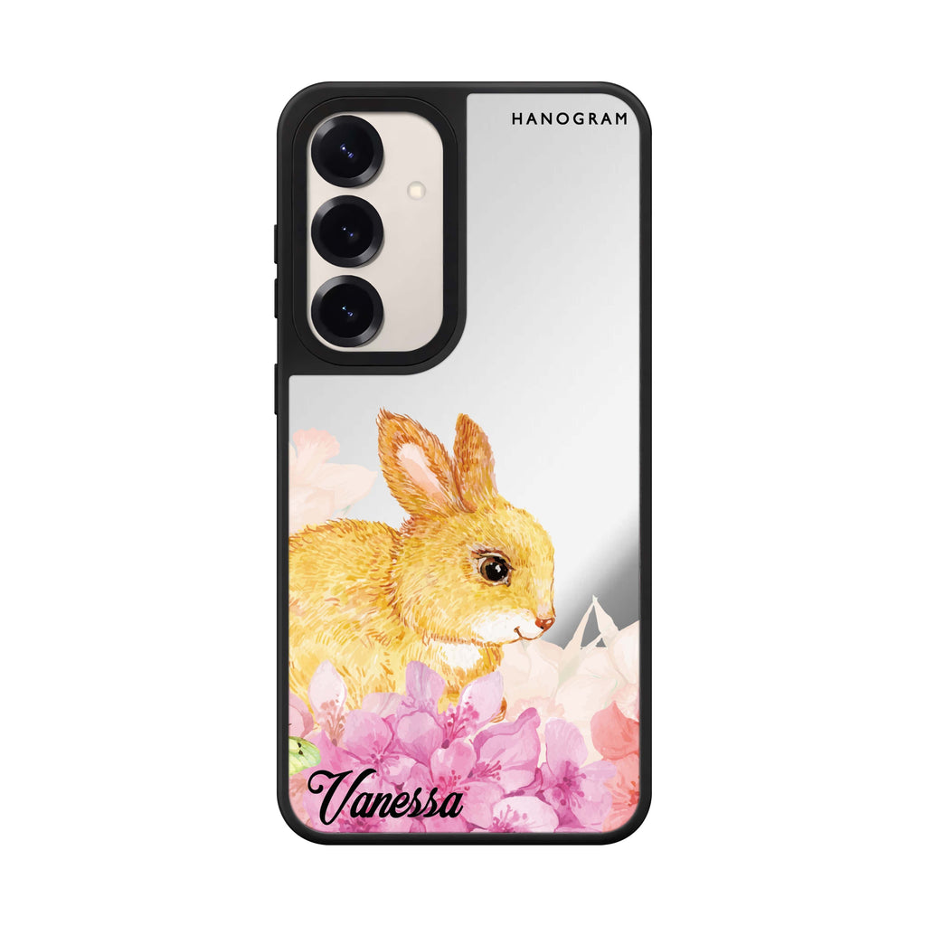 Custom name Bunny Me Samsung Galaxy mirror case front view