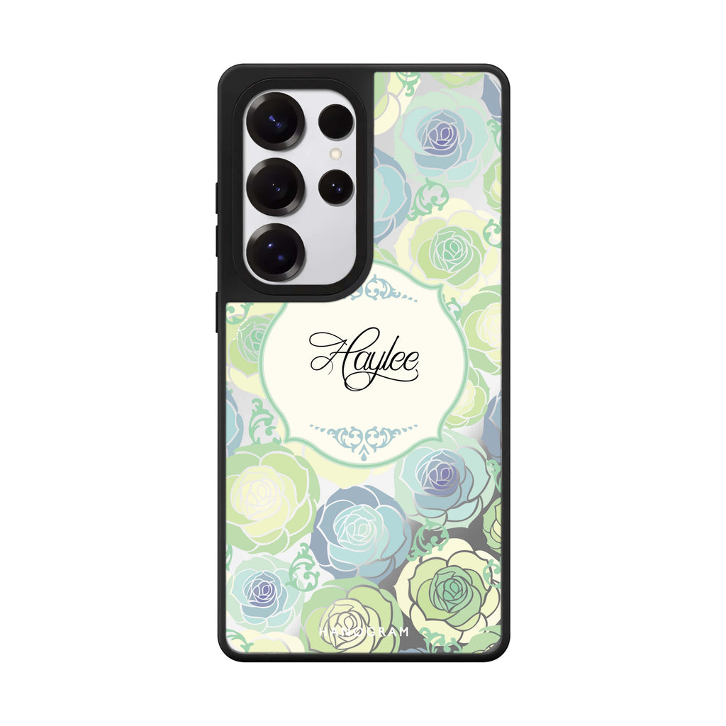 Custom Art Of Rose I Samsung Galaxy S25 S24 S23 Ultra mirror case, front view