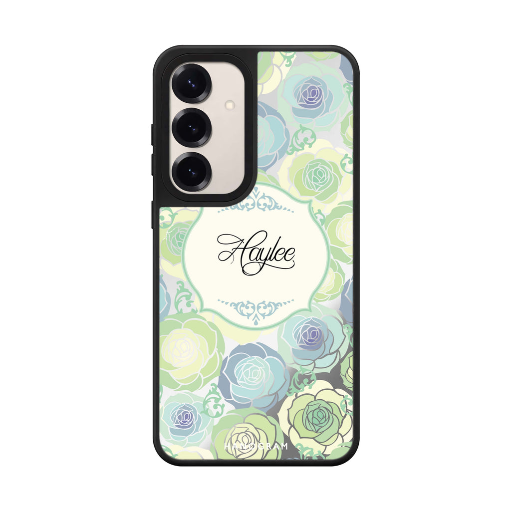 Custom name Art of Rose I Samsung Galaxy mirror case front view
