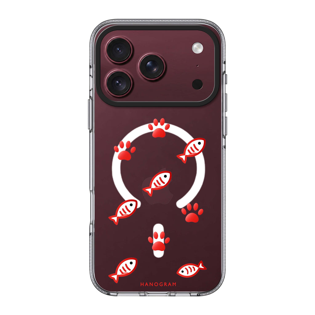 Scarlet Pawprints iPhone 18 Pro Max Ultra Clear Case - Image 1