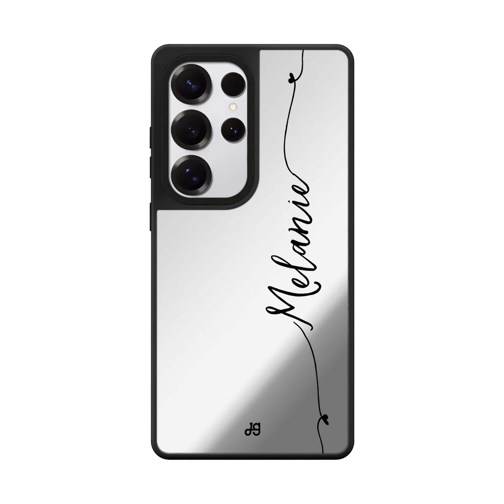 Custom Heart Word Samsung Galaxy S25 S24 S23 Ultra mirror case, front view