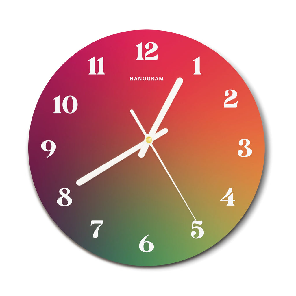 Spectrum Glow premium glass wall clock, modern abstract home decor clock, main view