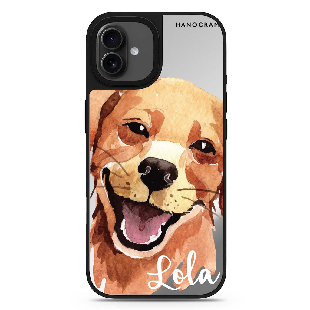 Golden Retriever personalized name iPhone 17 mirror case