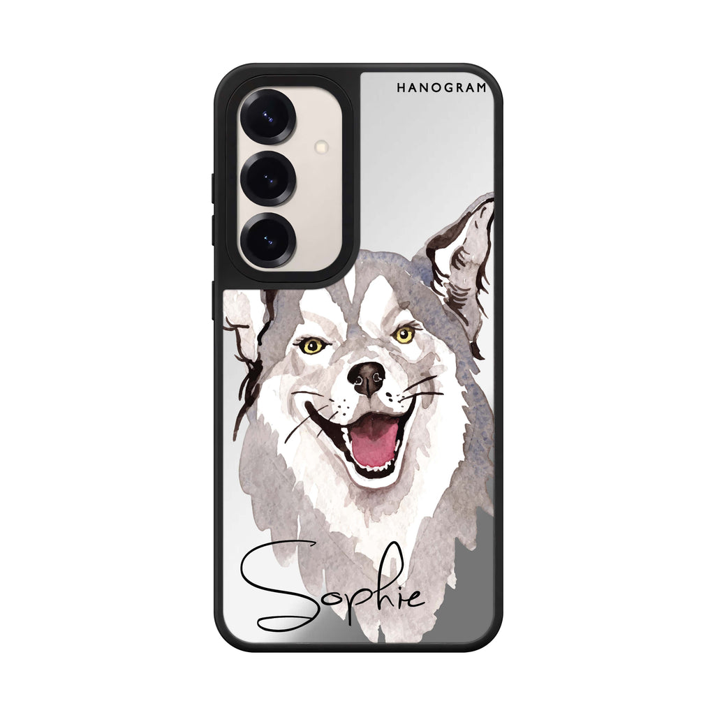 Custom name Border Collie Samsung Galaxy mirror case front view