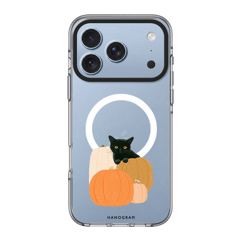 Peekaboo Pumpkin Kitten iPhone 18 Pro Max Ultra Clear Case - Image 1