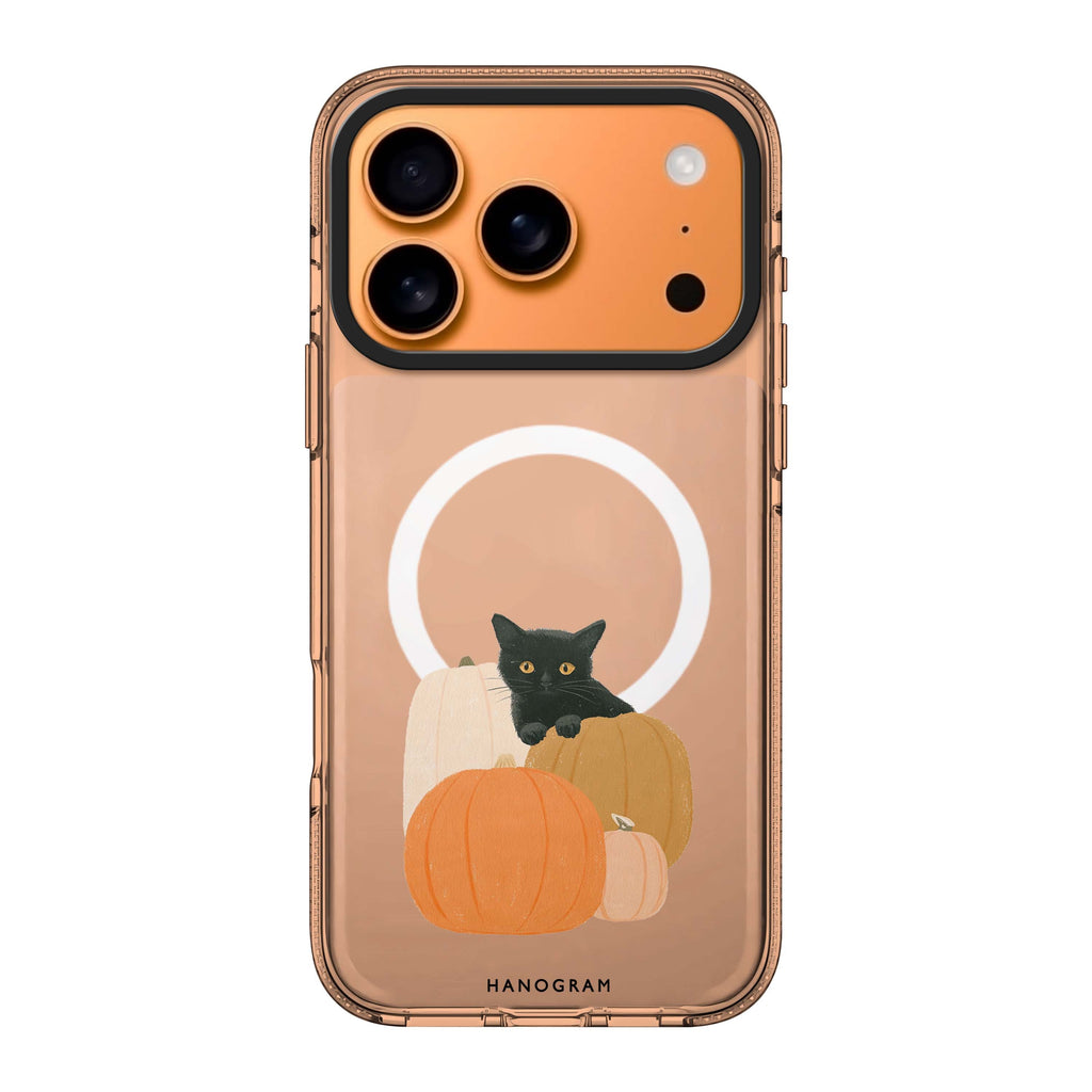 Peekaboo Pumpkin Kitten iPhone 17 Pro Max Ultra Clear Case - Image 1