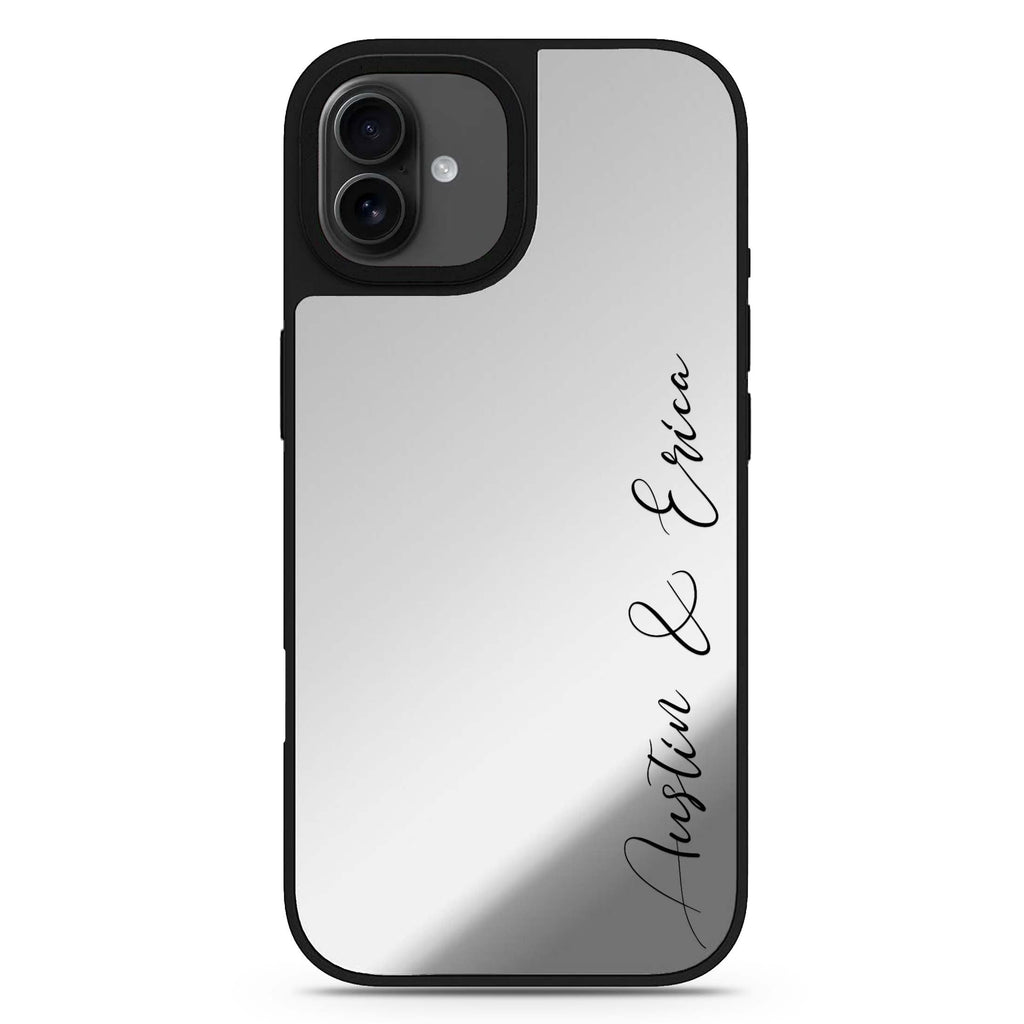 Handwritten You And Me personalized name handwritten name typography iPhone 17 mirror case
