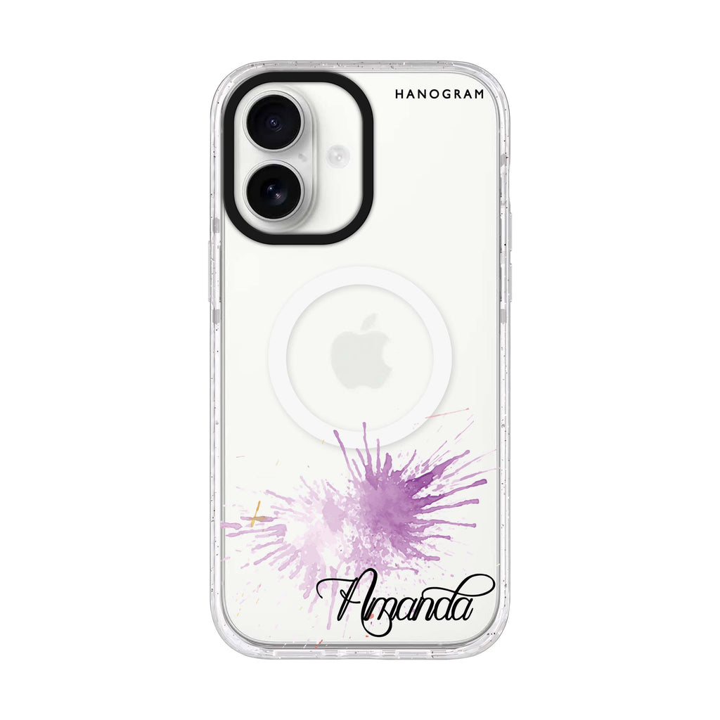 Paint Smash personalized name iPhone 17 ultra clear MagSafe case, front product view