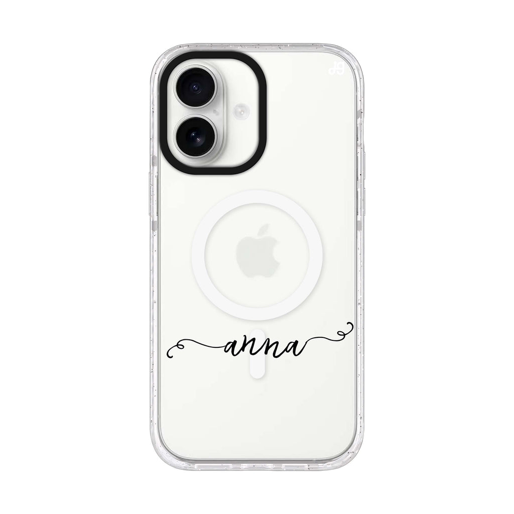 Vine personalized name iPhone 17 ultra clear MagSafe case, front product view
