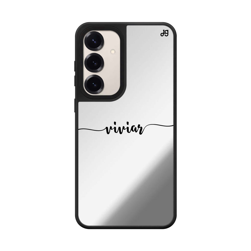 Custom name Script Handwritten Samsung Galaxy mirror case front view