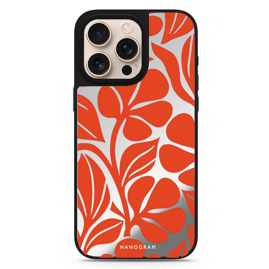 Paprika Petal Cutouts iPhone Mirror Case – design view 1
