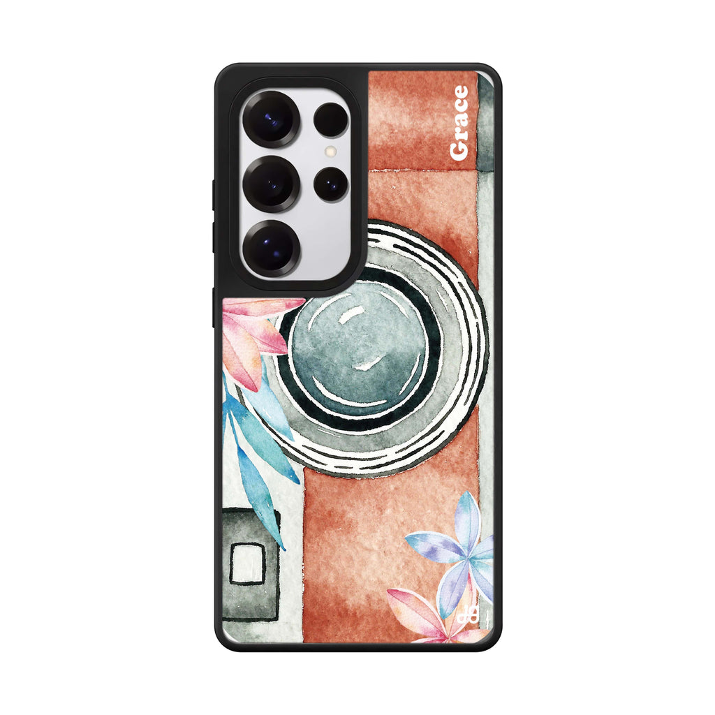 Custom Watercolor Camera Samsung Galaxy S25 S24 S23 Ultra mirror case, front view