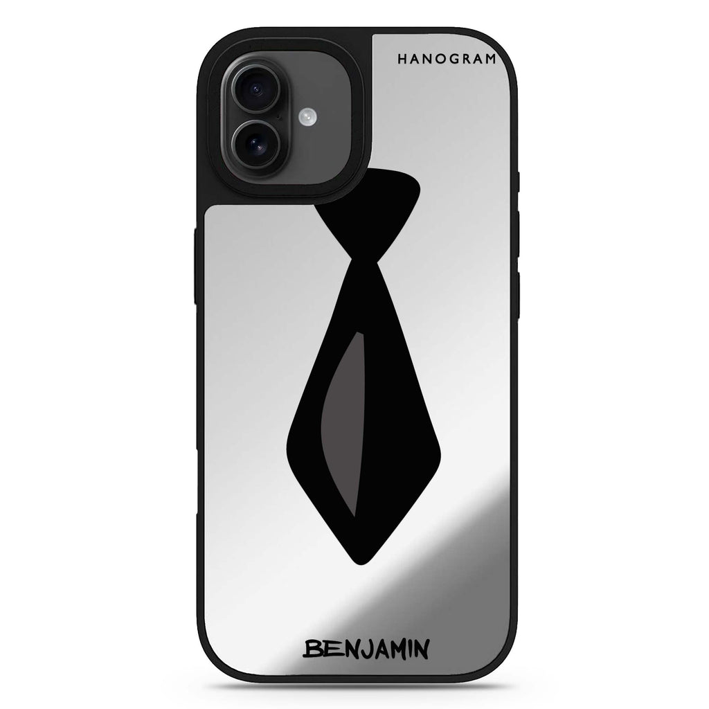 Tie personalized name iPhone 17 mirror case