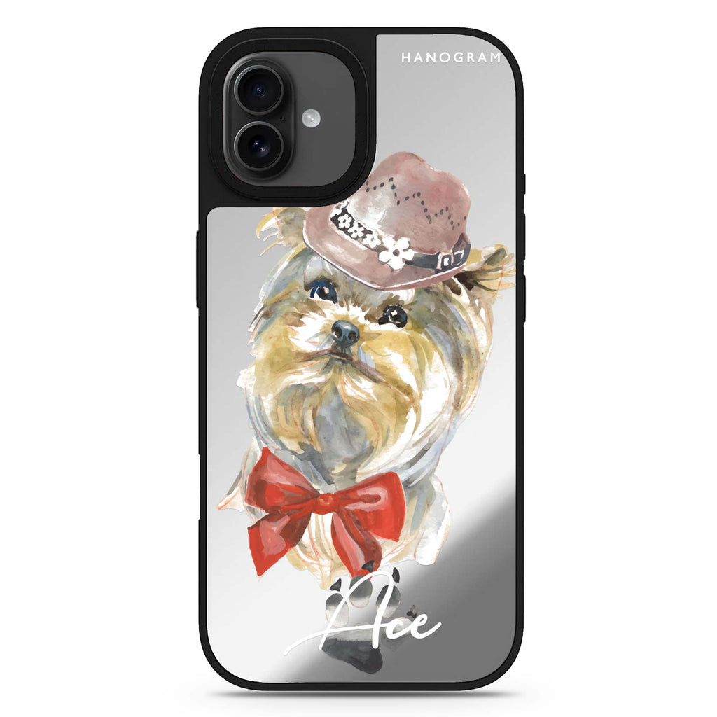 Yorkshire Terrier personalized name iPhone 17 mirror case
