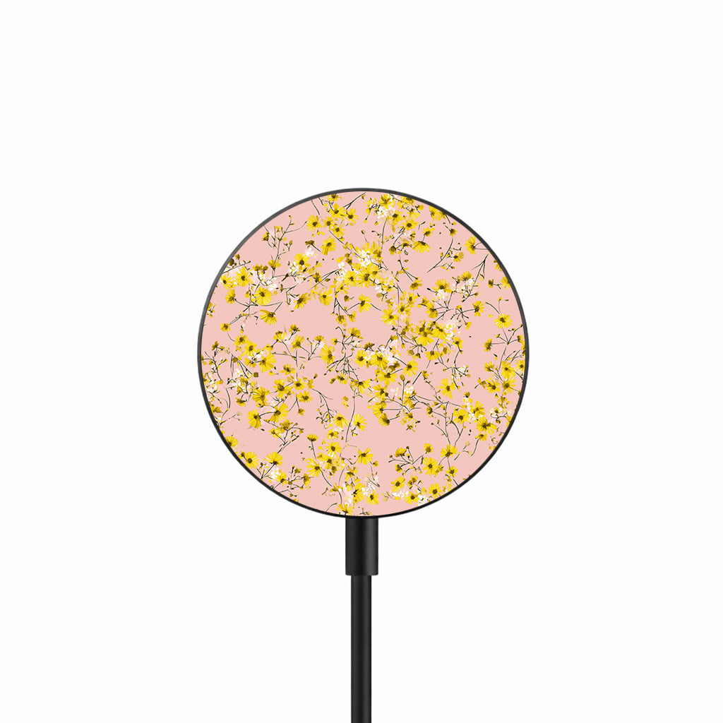Golden Bloom Blush 25W Qi2.2 magnetic wireless charger front view