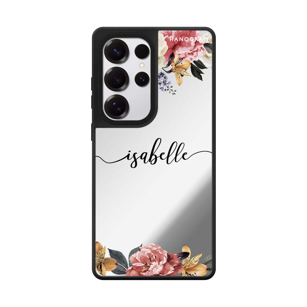 Custom Art Of Classic Floral Samsung Galaxy S25 S24 S23 Ultra mirror case, front view