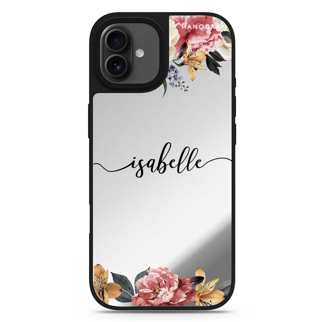 Art of Classic Floral personalized name abstract art minimalist iPhone 17 mirror case
