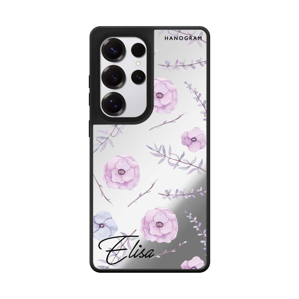 Custom Vibrant Floral Samsung Galaxy S25 S24 S23 Ultra mirror case, front view