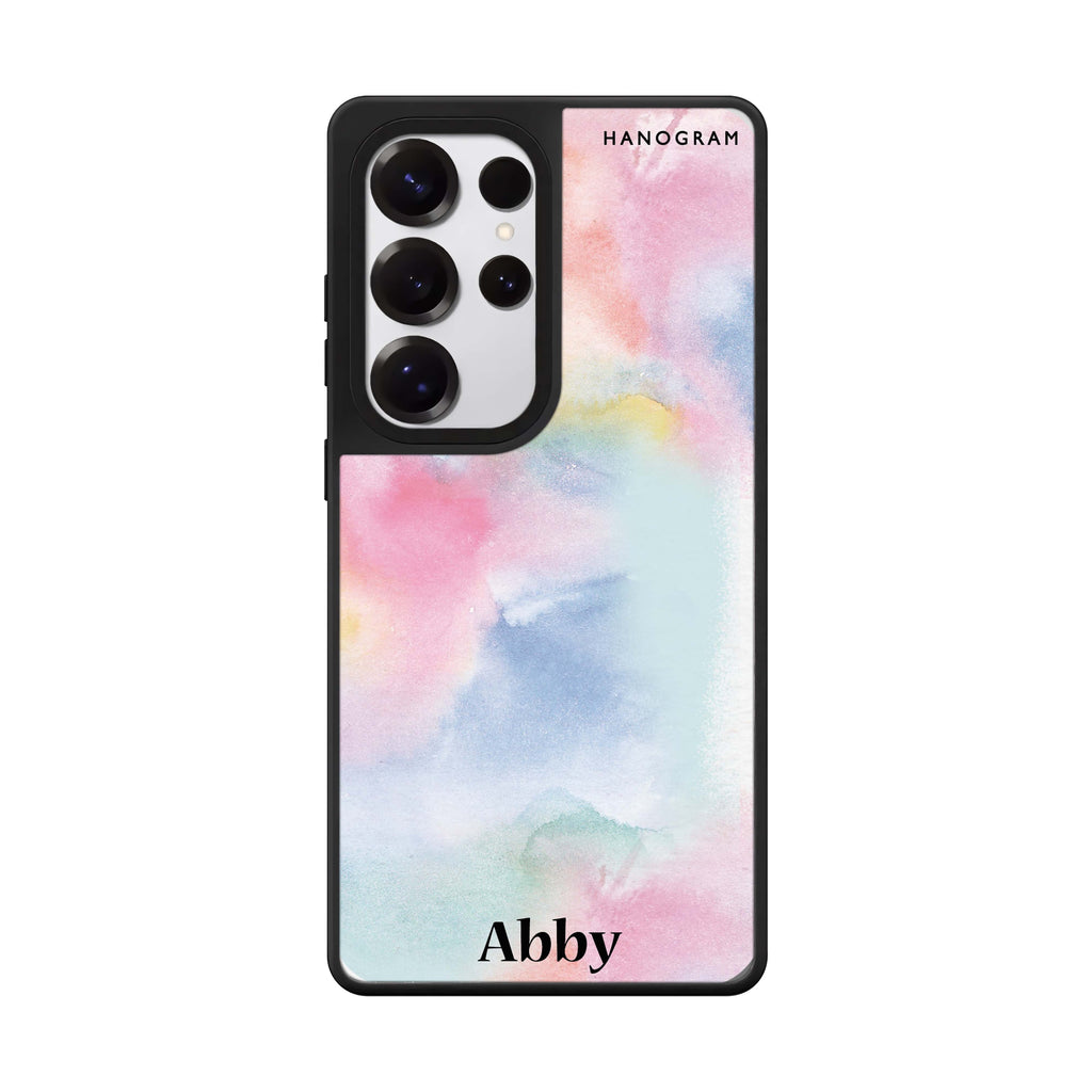 Custom Magic Watercolour Samsung Galaxy S25 S24 S23 Ultra mirror case, front view