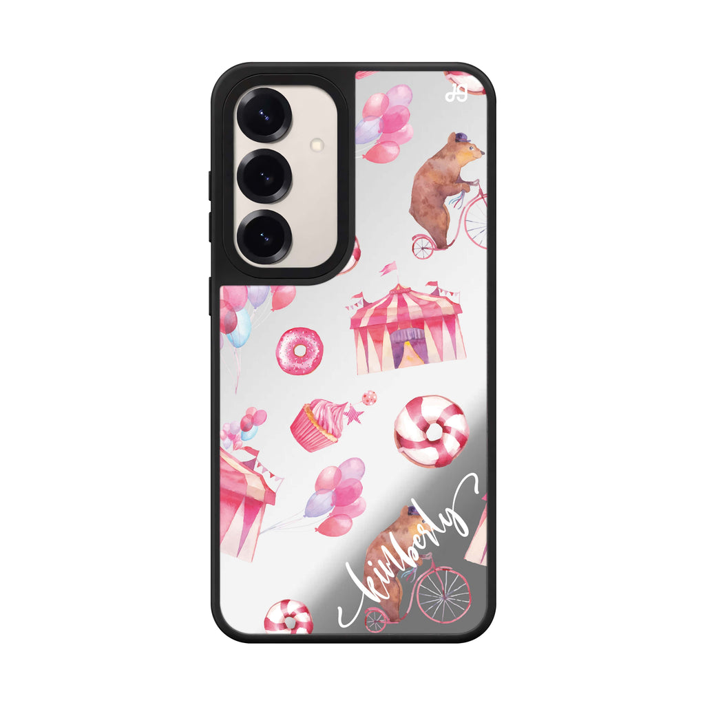 Custom name Red Circus Samsung Galaxy mirror case front view