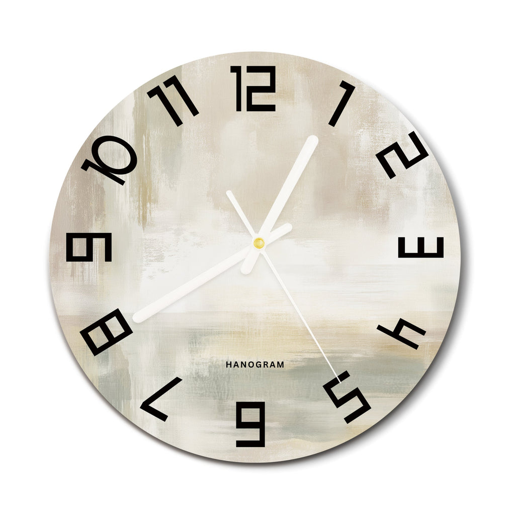 Sage Mist Horizon premium glass wall clock, minimal home decor clock, main view