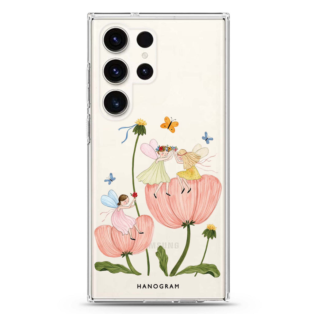 Petal Pixie Picnic Samsung Galaxy Ultra Clear Case — front view