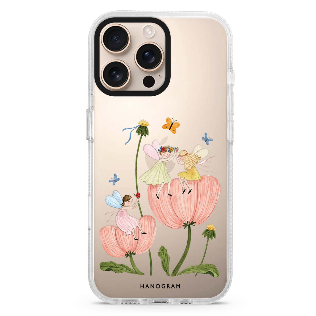 Petal Pixie Picnic iPhone 16 Pro Max Ultra Clear Case - front view