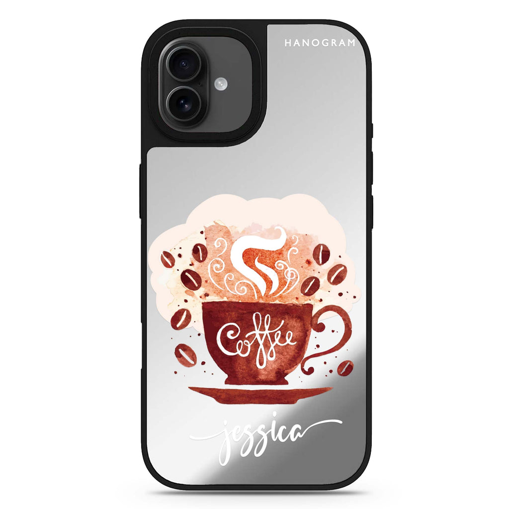Fragrant coffee personalized name iPhone 17 mirror case