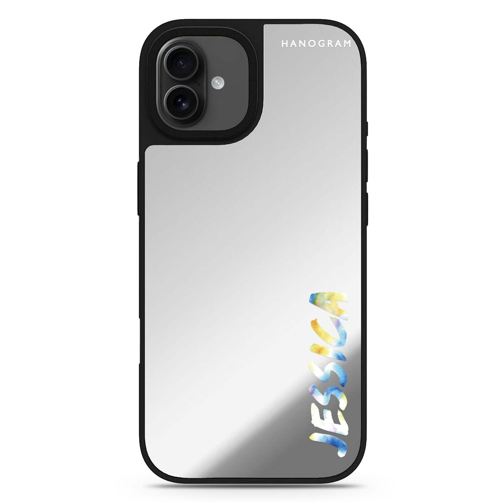 My Watercolour Name personalized name watercolor typography abstract art iPhone 17 mirror case