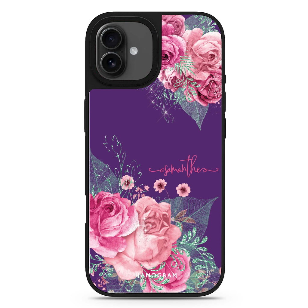 WildRose personalized name iPhone 17 mirror case