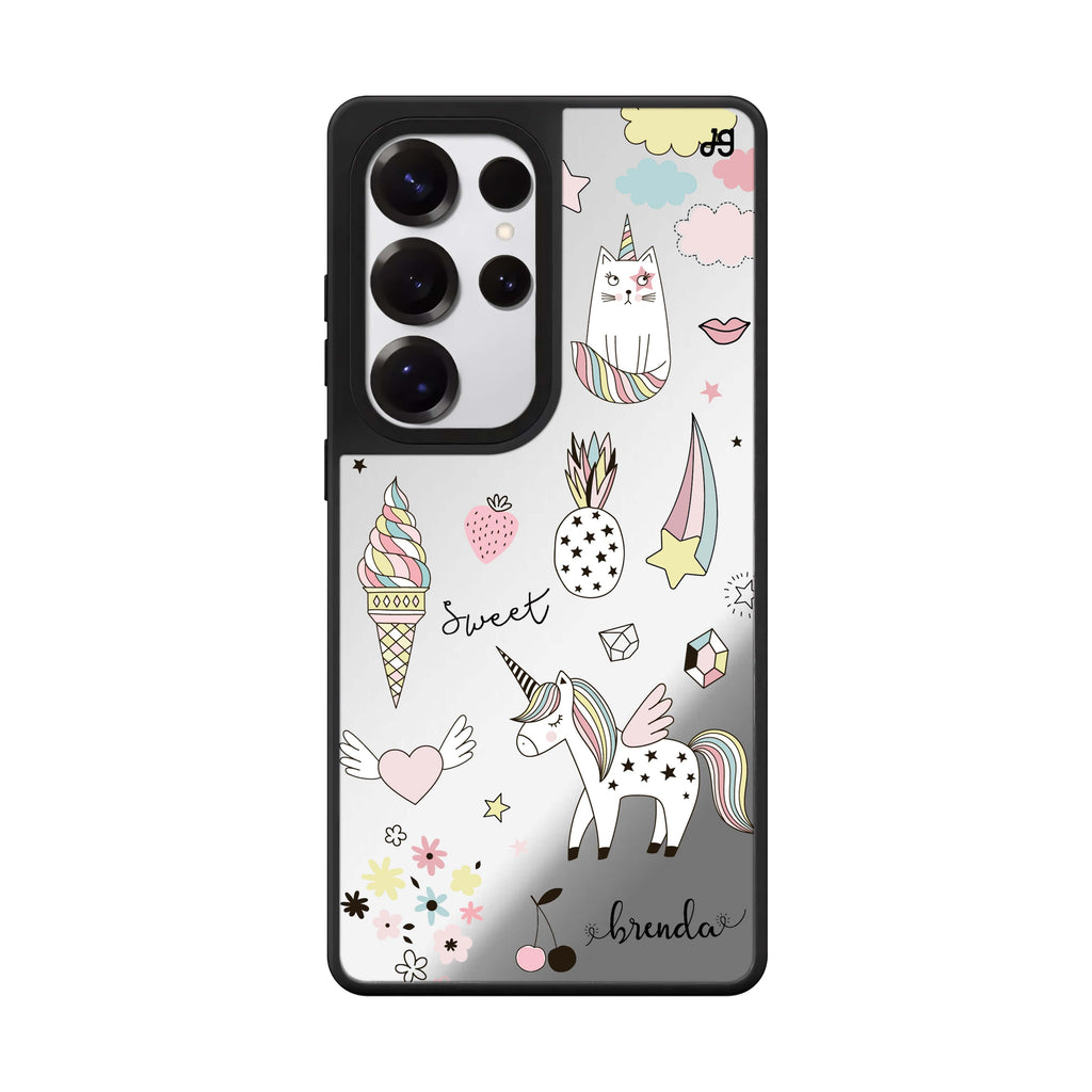 Custom My Lovely Cartoon Samsung Galaxy S25 S24 S23 Ultra mirror case, front view