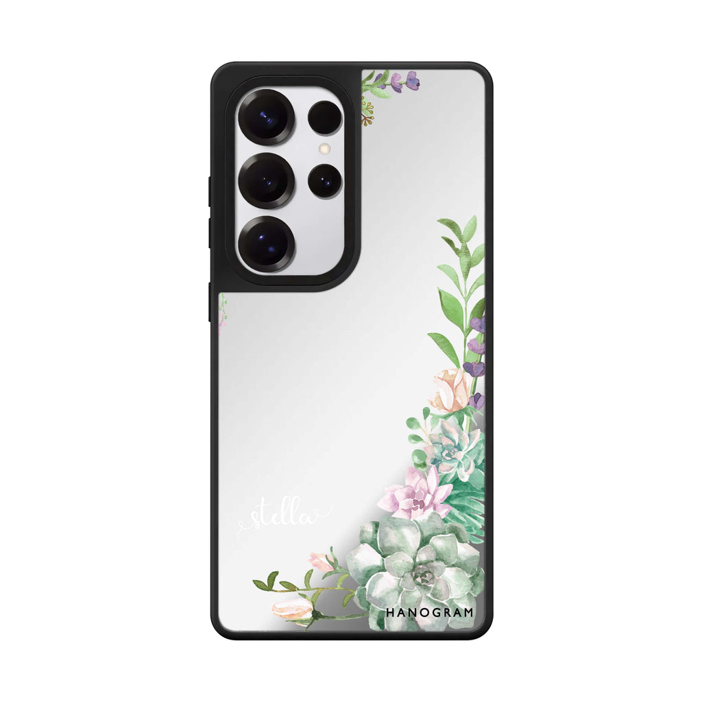 Custom Rose In Wild Samsung Galaxy S25 S24 S23 Ultra mirror case, front view