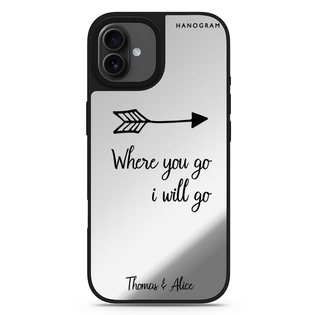 Always be true love with passion I personalized name heart design iPhone 17 mirror case