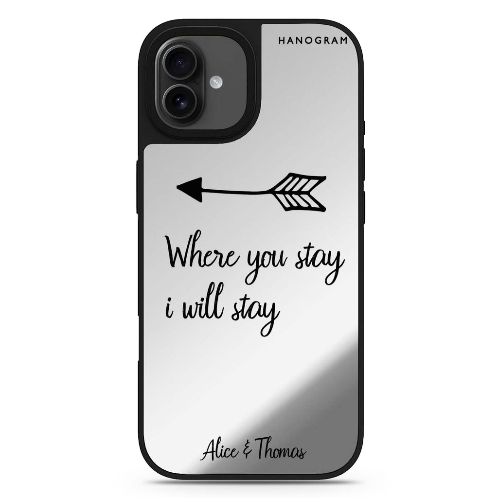 Always be true love with passion II personalized name heart design iPhone 17 mirror case