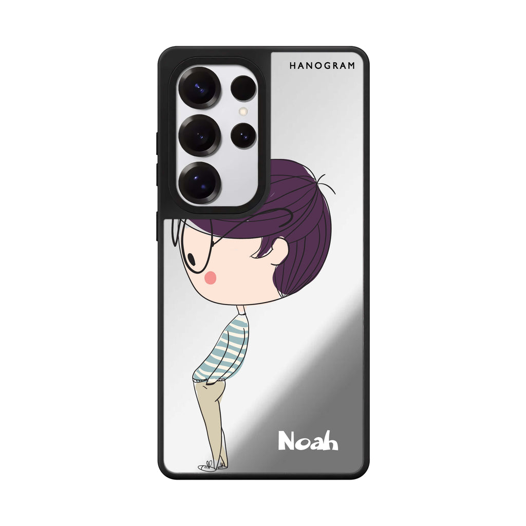 Custom Boy Kissing Samsung Galaxy S25 S24 S23 Ultra mirror case, front view